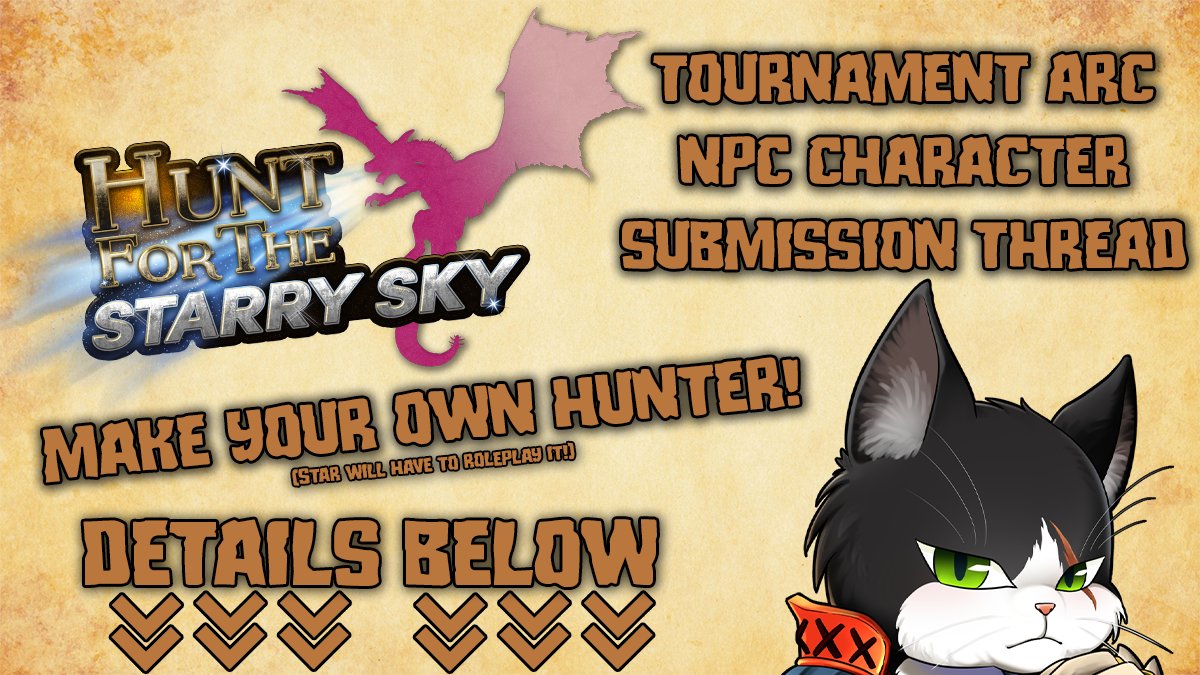 Stargazer018's tweet photo. 🌟HUNT FOR THE STARRY SKY🌟
Yo! Ready to get involved in the D&amp;D show as a viewer?

I'm looking for viewer-submitted NPC characters that'll appear in an upcoming tournament arc! ⚔️

This is your chance to get a character idea roleplayed by me in the show, live! 

Details below: https://t.co/Rmr8b8XRYq