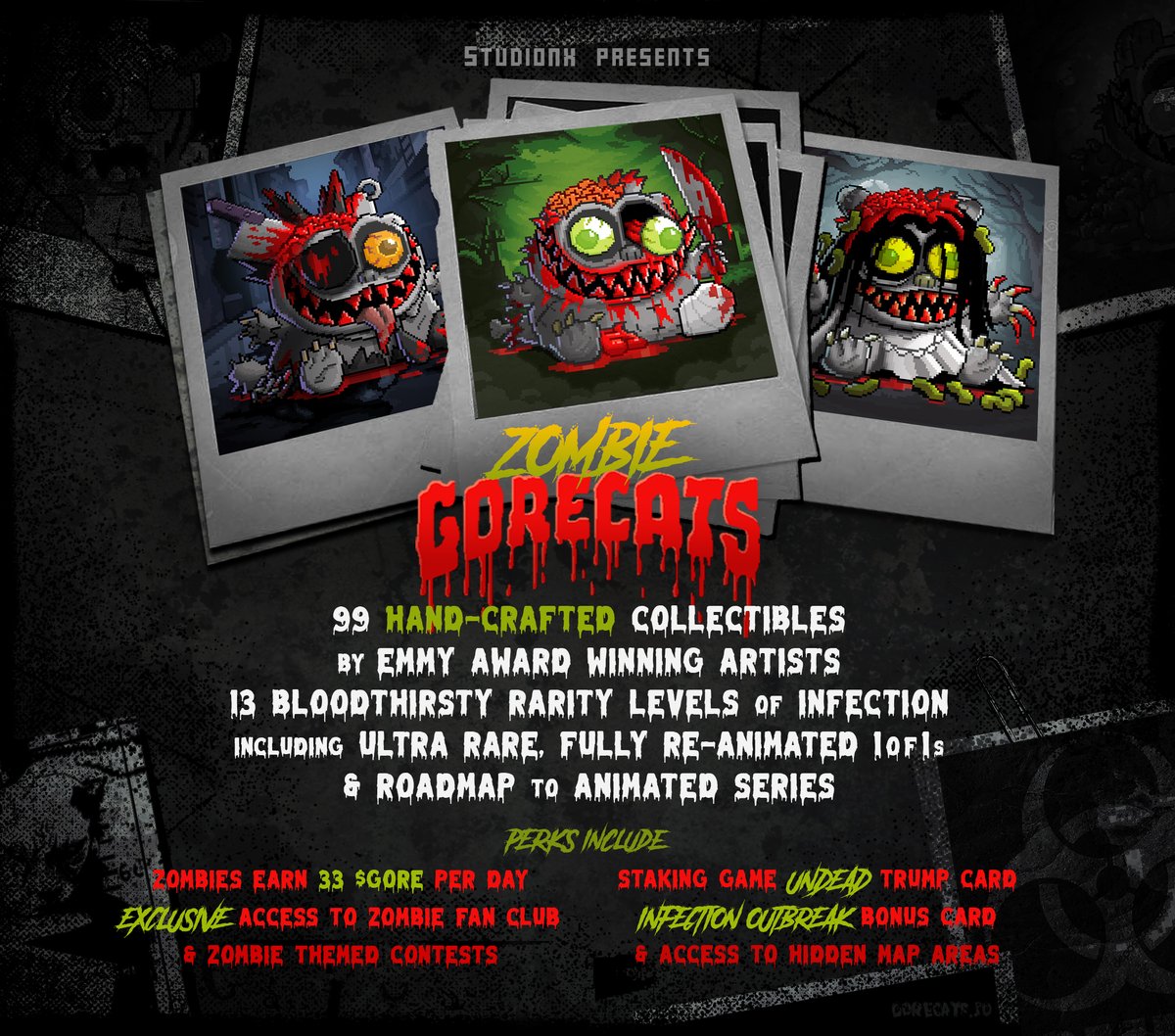 HOW A RABID ZOMBIE HORDE SWEPT THROUGH GORECATS, CREATING MAD VALUE FOR OUR HOLDERS.
WARNING... Everyone who interacts with this thread will risk contracting the rare zombie virus. 
Read on to find out... 🧵