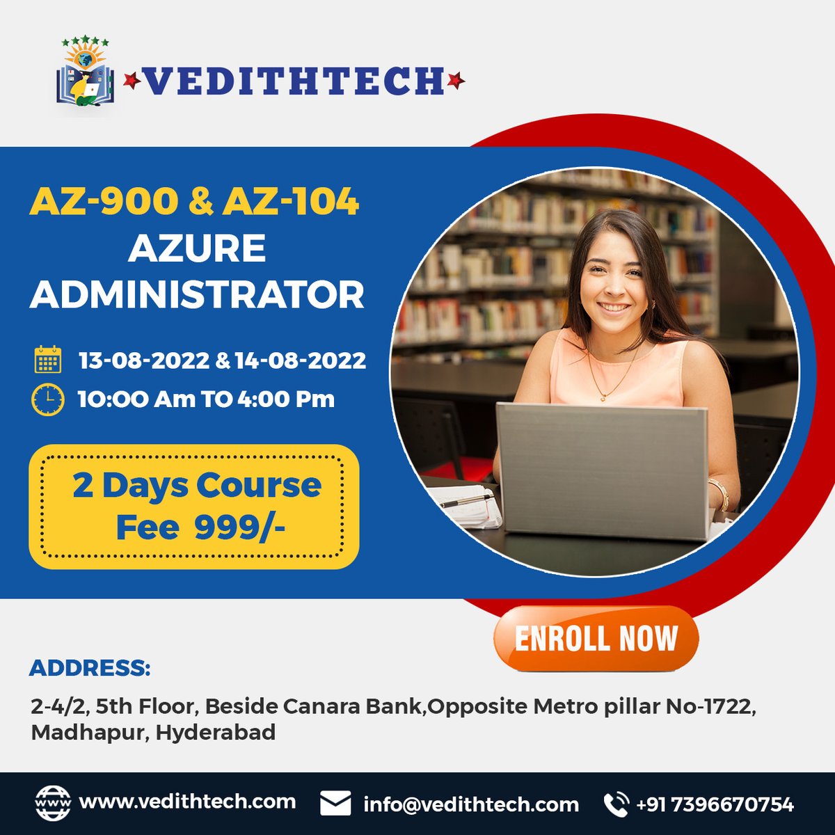 yashved12's tweet photo. Azure Administrator az-104 And az-900
Course Fee 999/- Only.

#vedithtech #Azure #azureadministrator https://t.co/Ro43s8QLW9