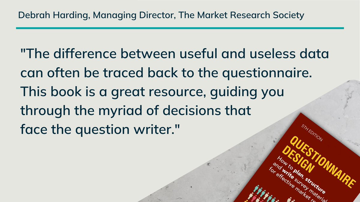 KoganPageMktg's tweet image. &quot;Writing #questionnaires is about helping respondents give the best information that they can&quot;.

Need help drafting questions that will get you the data that you need?
Check out &apos;#QuestionnaireDesign&apos; for a clear and concise guide: bit.ly/3KBaq4k
