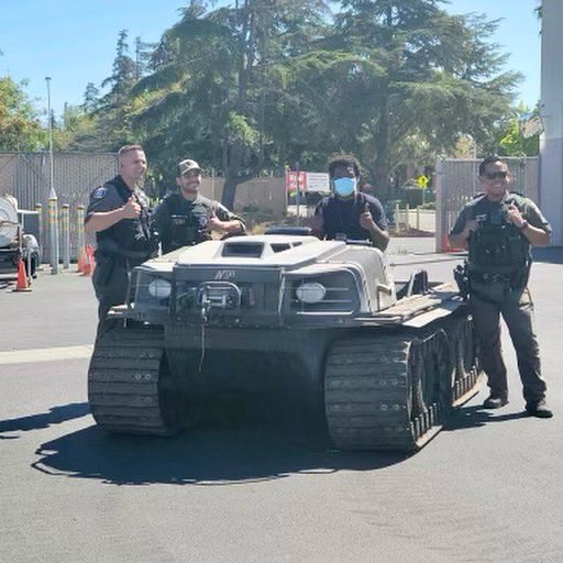 SCCoSheriff's tweet photo. Ready to go off-roading?
 
Headquarters Patrol Deputies received a report of a stolen all-terrain vehicle in #SanJose. After following several leads, deputies located the 8x8 vehicle not too far from the scene. The vehicle was successfully returned to its rightful owner. https://t.co/IqrwXXGSlc