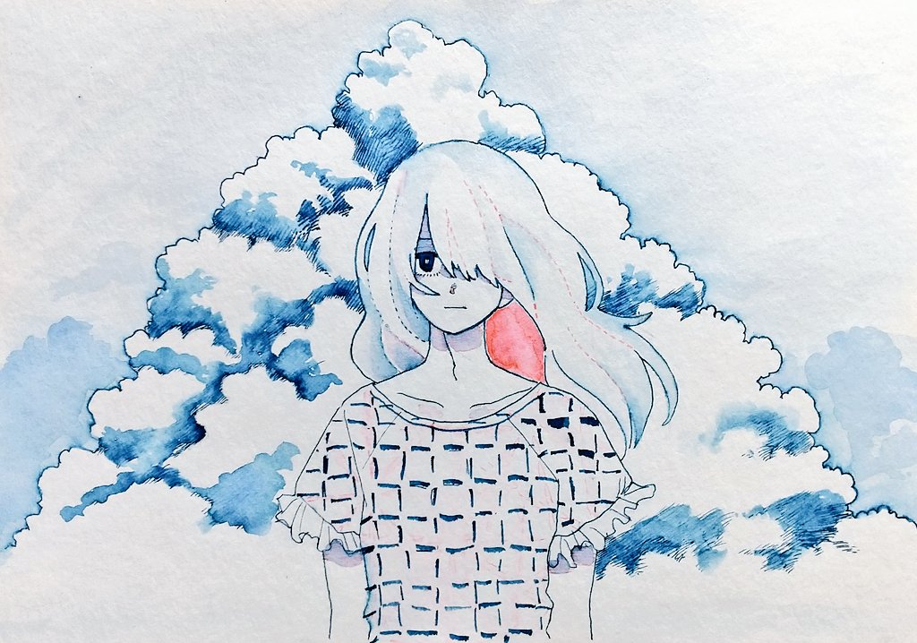 「ああ～～インク楽しい～～ 」|頭のイラスト