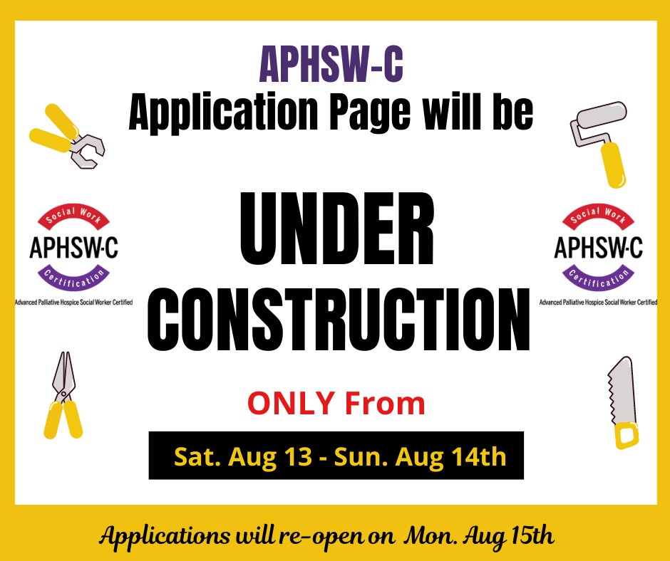 The APHSW-C application site will be under construction just for this weekend, Sat &amp; Sun. Come on back Monday and submit your application before 8/31/22!