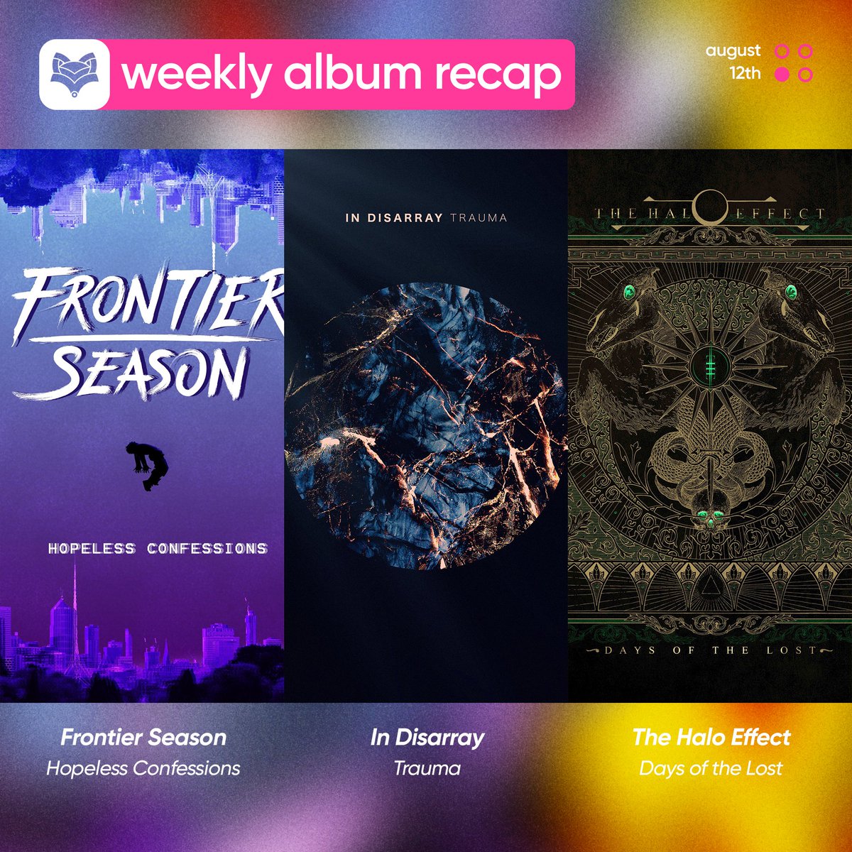 FOXCOREisdead's tweet image. // What albums came out this week?

@FrontierSeason — Hopeless Confessions - EP
#InDisarray — Trauma
@thehaloeffectse — Days of the Lost