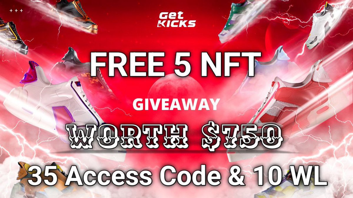 ✅ We've Partnered up with @GetKicks_io🔥🔥

😱Prize Pool :
• 35X Access Code 
• 10X WL + 5 Free NFT Worth $750

To Win 🏆
✅ Follow @CB_SOLANA &amp; <a href="/NFTVenturePro/">NFT Venture || Web 3.0 🧭</a>  &amp; @GetKicks_io
➡️ ❤️ RT &amp; Tag 3 Friends
➡️ Finish Gleam :wn.nr/8RQhXn

#Airdrop #FreeNFT