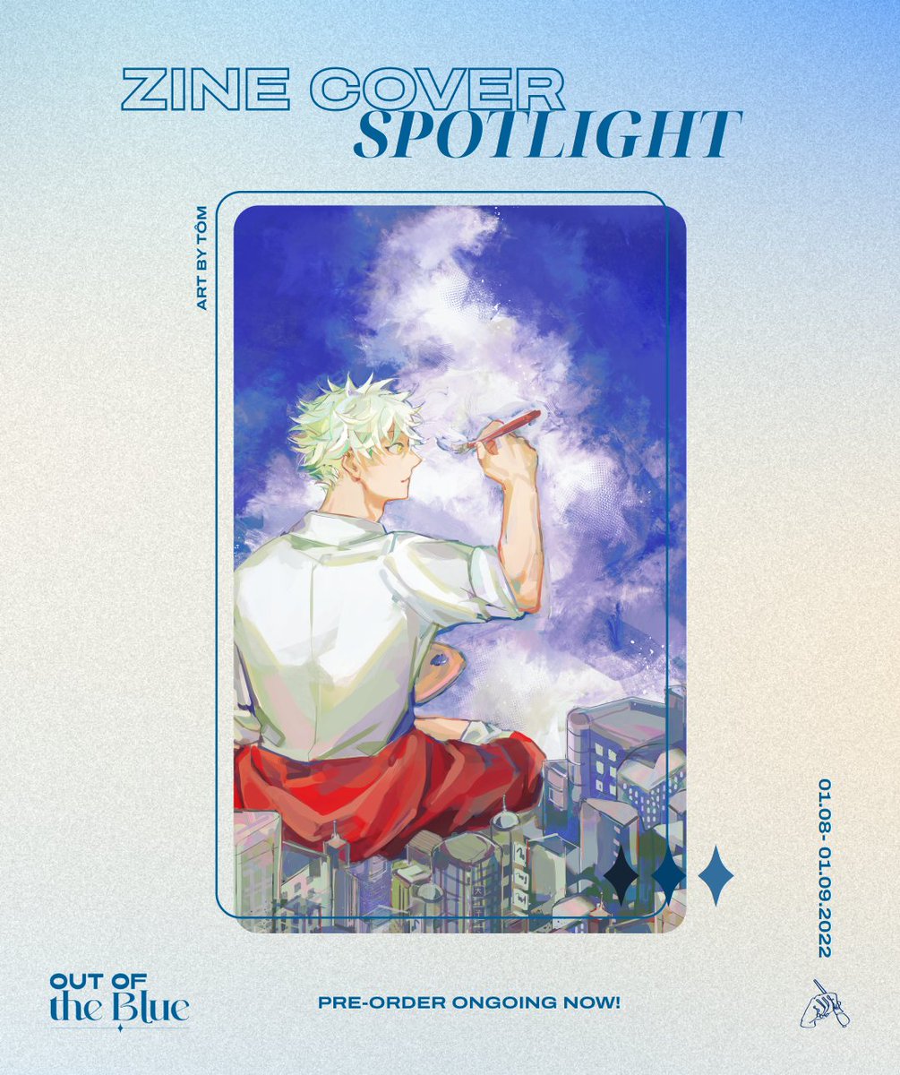 outofthebluefz's tweet photo. Without letting everyone wait long, the tea party sharing about the preparation of Out of the Blue has returned with an extremely talented and important contributor of the Fanzine. None other than tôm - the artist who drew the Fanzine cover! https://t.co/3HyoGe1Qpq