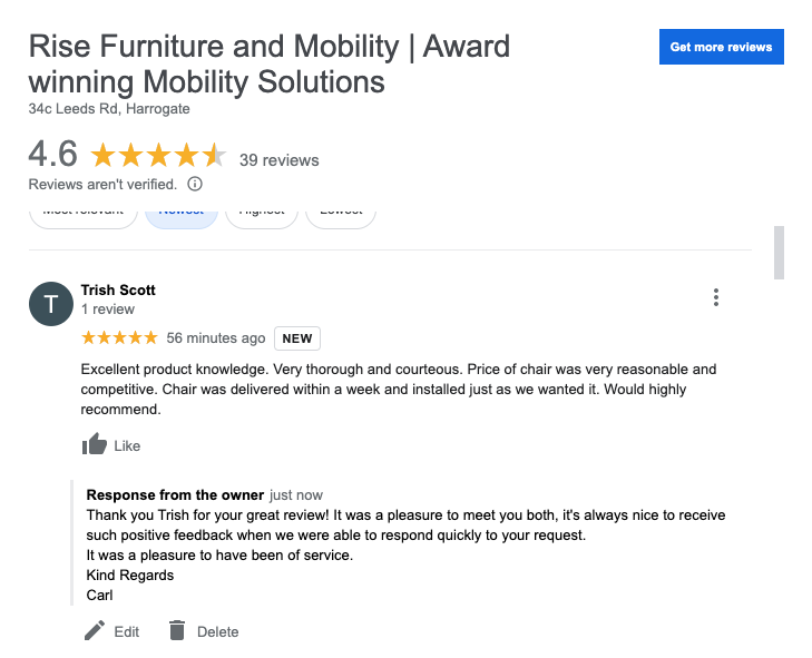 risemobility's tweet photo. Great to receive such positive feedback from a new customer! #customerfeedback #CustomerService #customerreview #awardwinning #mobilitysolutions #happycustomersmakeushappy https://t.co/qIl4Q2mdcY