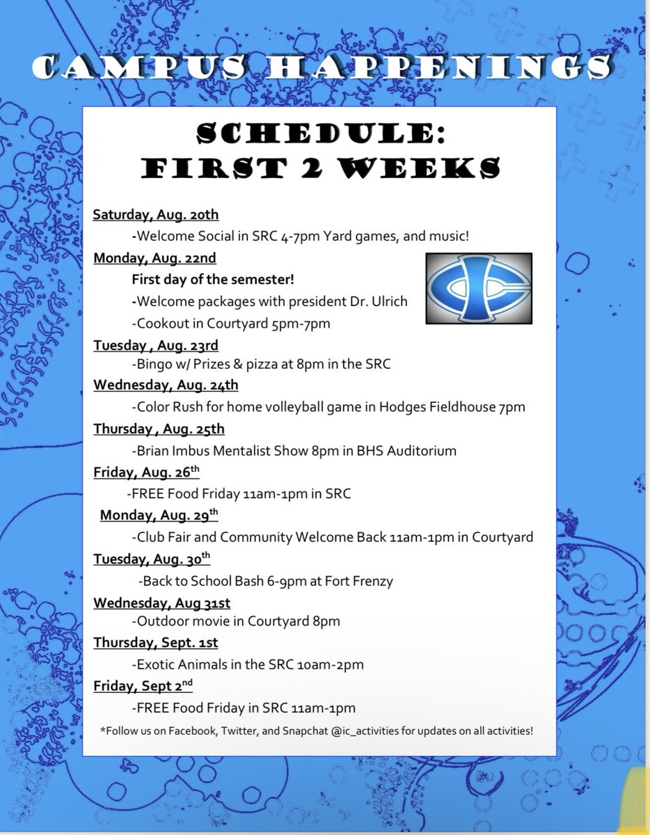 Semester is fast approaching! We are excited to have our new and current students for the 2022-23 school year . Here is a list of some upcoming activities! #getinvolved #thetritonway