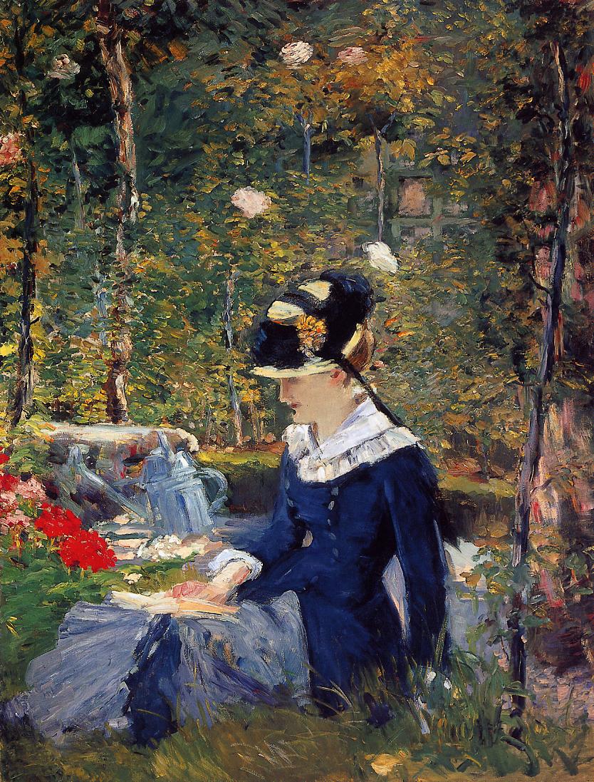 Young woman in the garden, 1880 #impressionism #manet wikiart.org/en/edouard-man…