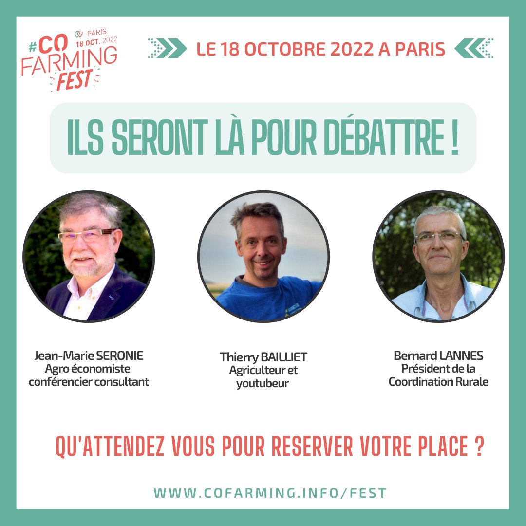 🚨#COFARMINGFEST - 18 Octobre à Paris 🚨

📣Ils seront là pour débattre sur les 7 péchés capitaux de l'agriculture. 

Curieux d'en savoir plus ? Envie d'échanger avec eux et les invités de la journée ? 

Réservez votre place sans plus tarder 🤩: buff.ly/3yLNydH