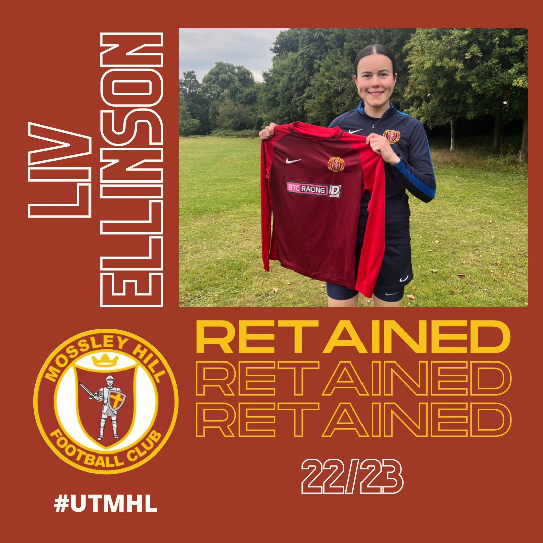 MossleyHilllfc's tweet photo. ✍🏻 ʟɪᴠ ᴇʟʟɪɴꜱᴏɴ ʀᴇᴛᴀɪɴᴇᴅ!

We are thrilled to announce Liv as our latest player for the 22/23 season 🤩

🗣 “I’m excited for my 6th season here at Mossley with a great Squad, and can’t wait to take on new challenges that lie ahead for me and the team.”

#UTMHL https://t.co/lIq0FplFbx