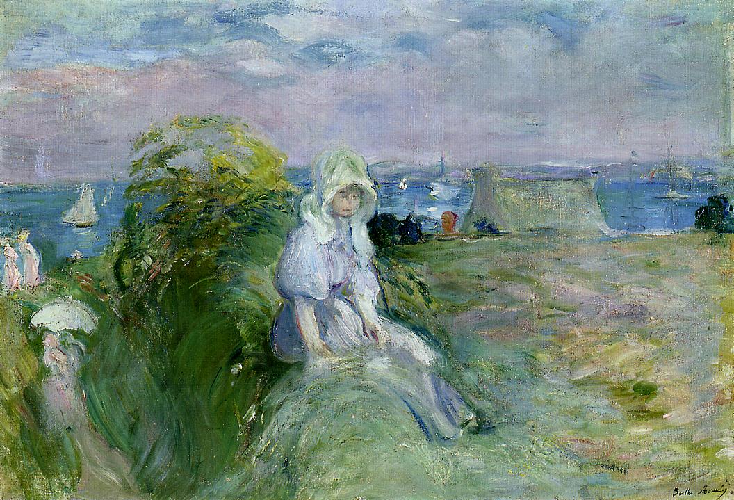On the Cliff at Portrieux, 1894 #berthemorisot #impressionism wikiart.org/en/berthe-mori…