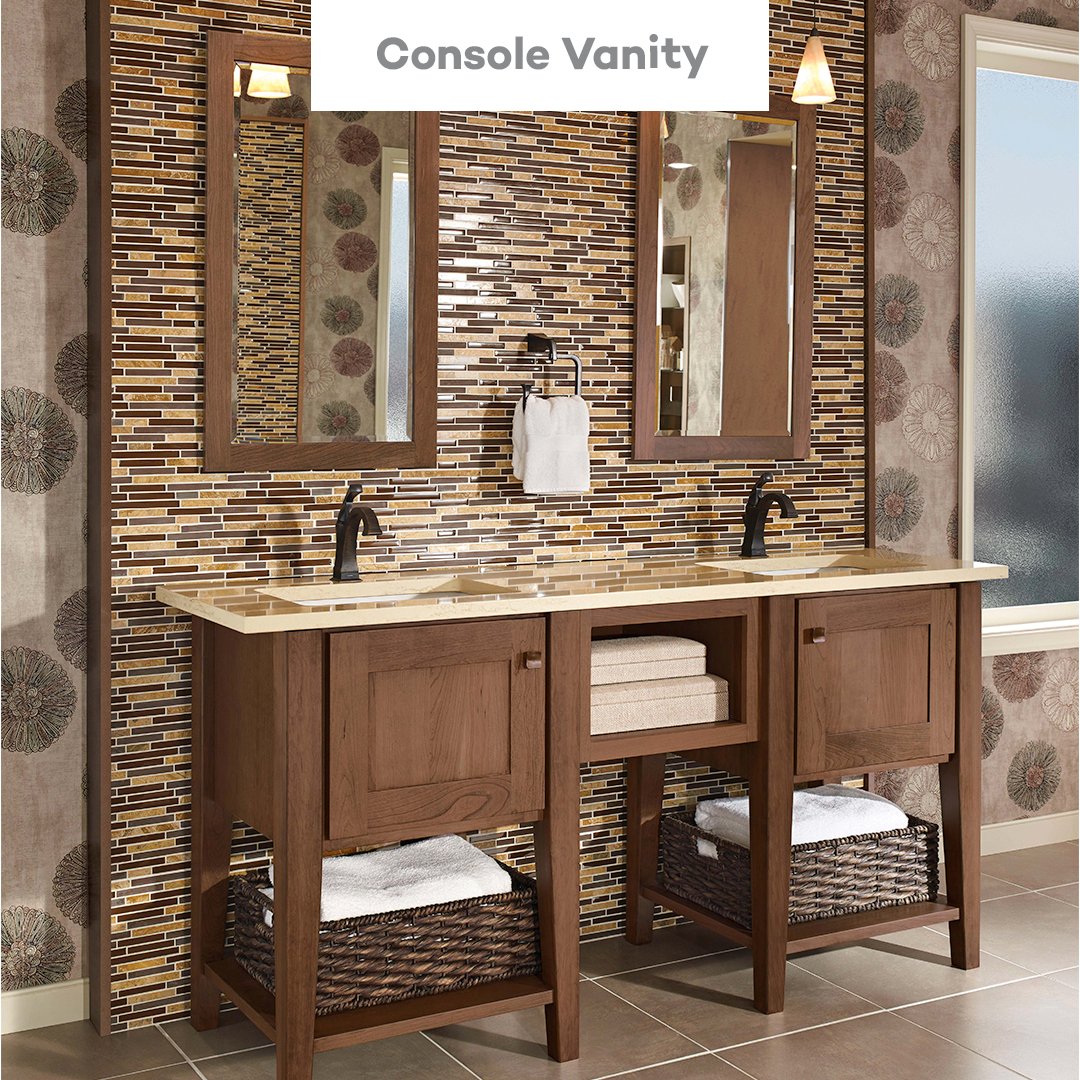 KraftMaid's tweet photo. Vanity cabinets have a huge impact on the look and functionality of your bathroom, so choosing the right style is a critical step. We put together the tips you need to pick out your perfect vanity. Head to our blog to learn more: https://t.co/CZDa0ugM2L https://t.co/SbaeG0ALYu