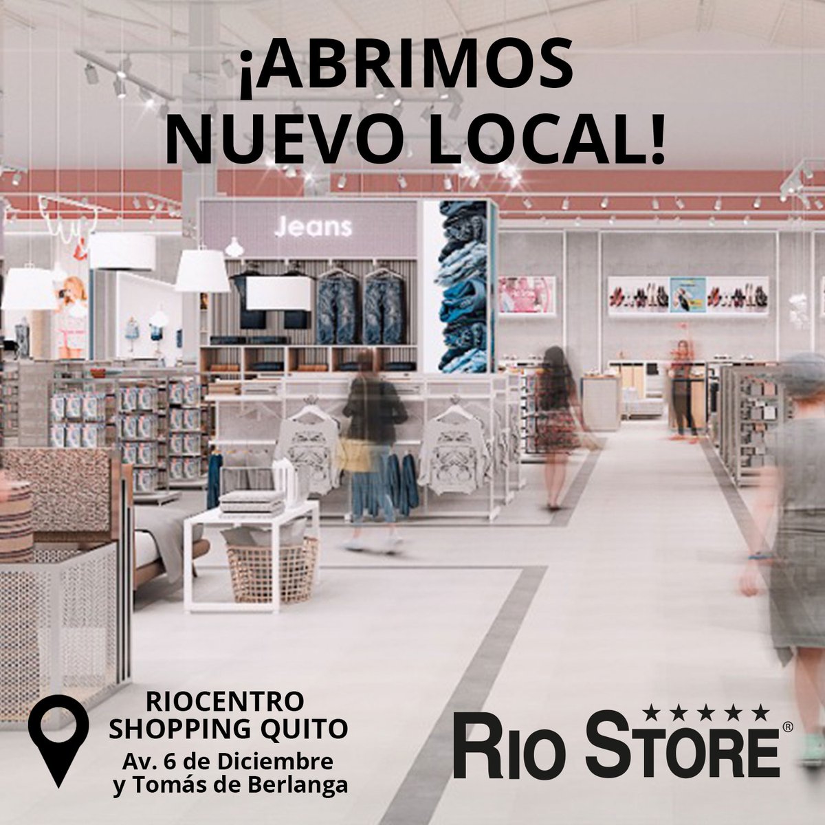 RioStoreEC's tweet photo. Te esperamos desde HOY en el C.C. Riocentro Shopping Quito 🥳 y conoce la nueva imagen de Rio Store 🙌🏻🤩 https://t.co/fL6EXcp8j8