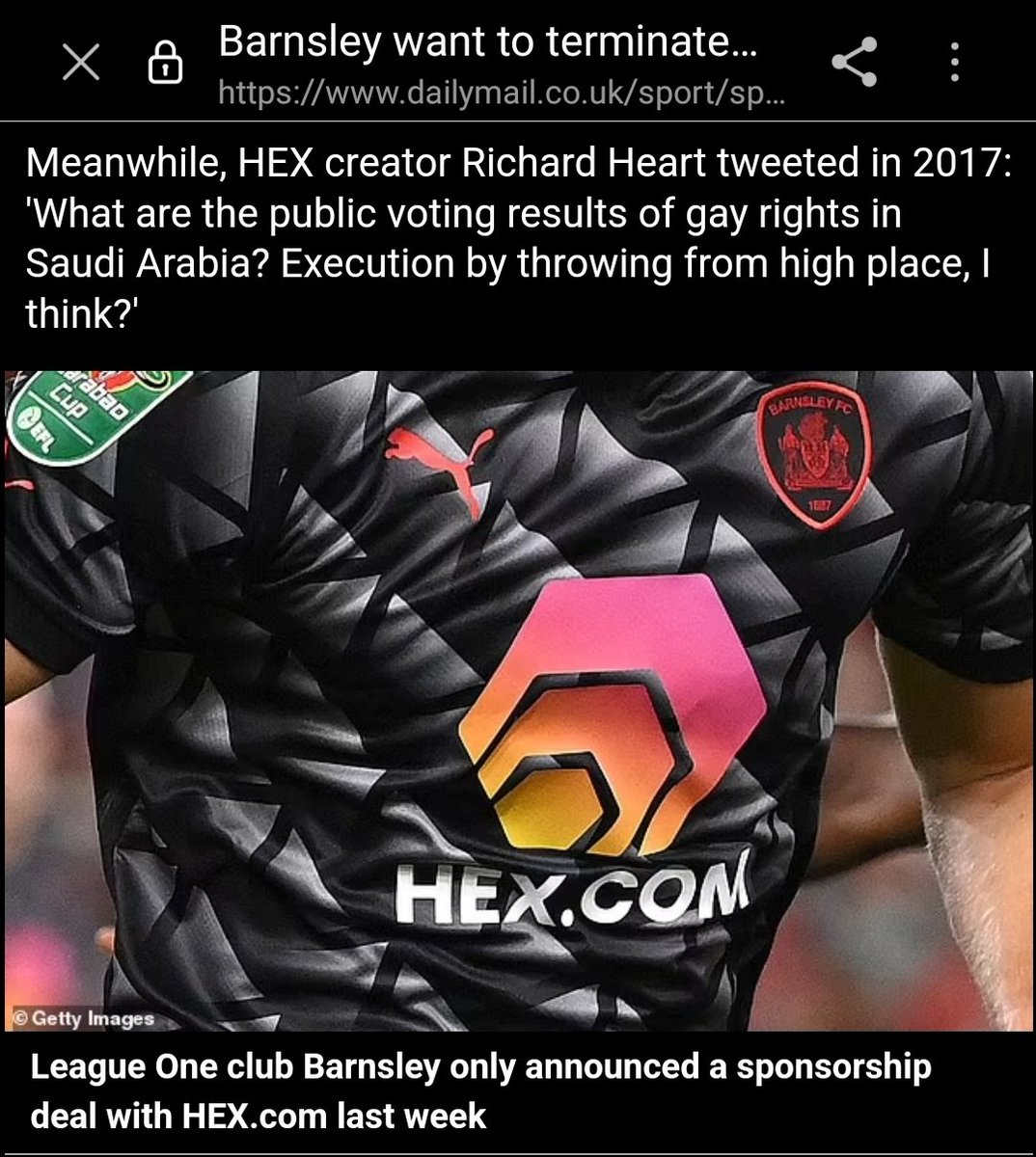 RichardHeartWin's tweet photo. I am being attacked for supporting gay rights. 5 years ago I pointed out that a certain country kills gay people as a matter of law. It's called capital punishment. I've noticed that neither the BBC, dailymail, or this soccer team point out the murdering by state just tweets?  🏳️‍🌈 https://t.co/BUDgCJY20L