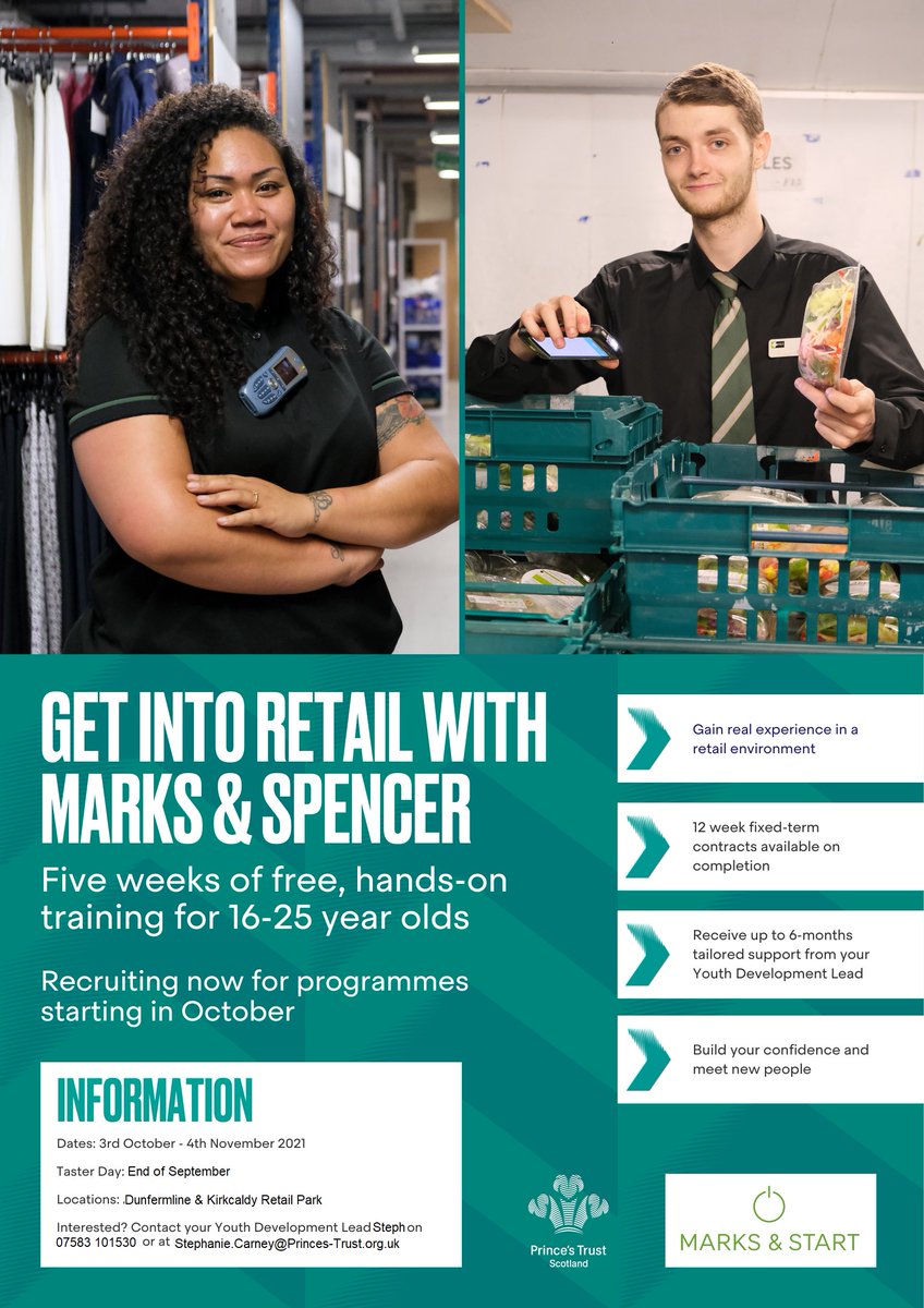 Get Into Retail with Marks &amp; Spencer! Starting in Kirkcaldy soon...
