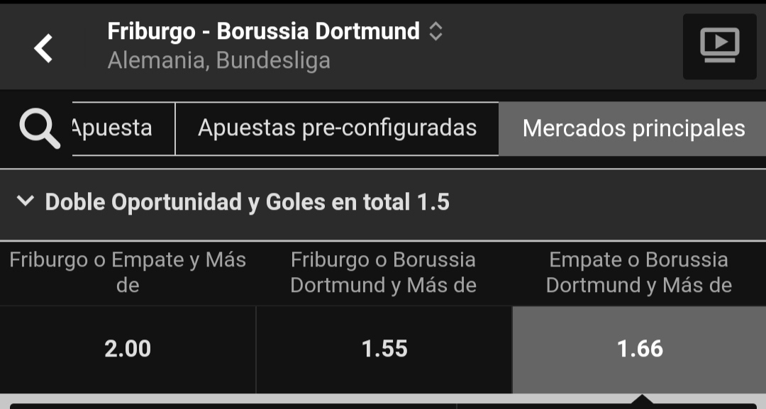 ElTioTipster's tweet photo. Friburgo vs Borussia Dortmund
Combinada
Empate o victoria de Dortmund
Goles +1.5
.
.
.
#Stake6
#Stakazo
#Apuestas
#ApuestasDeportivas
#Bet
#SafeBet
#bettingtips
#bettingtipster https://t.co/MlKkuhfyae