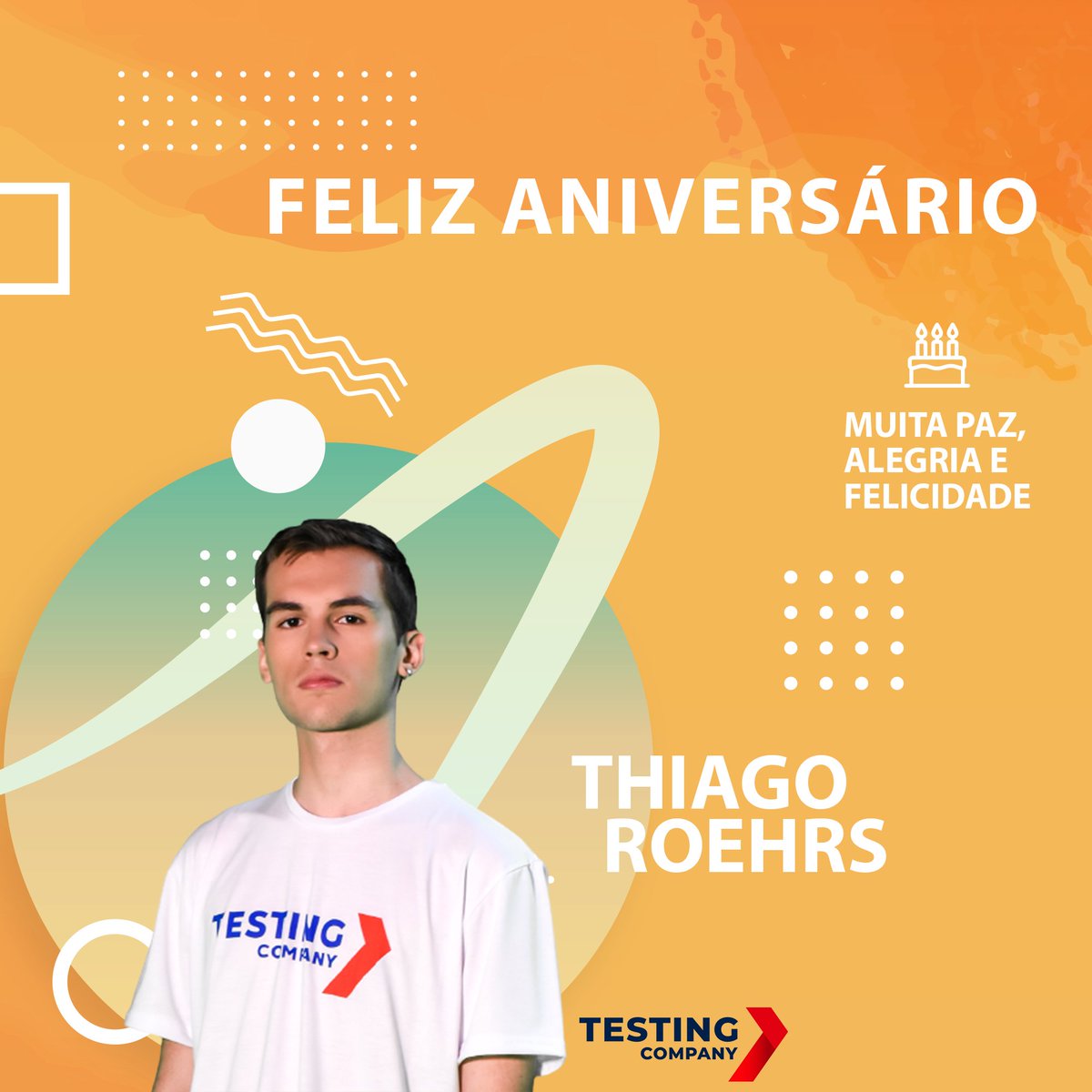 testingcompany's tweet photo. Hoje tem festa no #TimeTC 🚀🥳
Parabéns Thiago!!!!🚀🚀
#aniversário #comemoração #agradecimento #felicidade #qa #TI #testing https://t.co/RAa7AttC6A