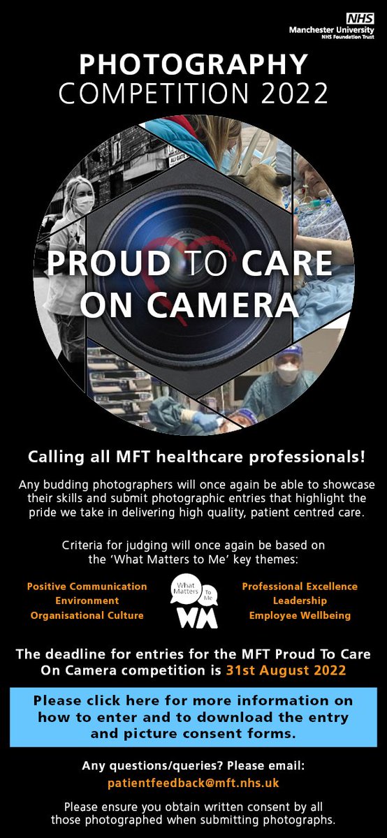 MFT_PatientExp's tweet photo. Do not miss the chance to participate in our Proud to Care on Camera 2022 picture competition, you can find all the details and forms in our Patient Experience Team page https://t.co/AyiEZgAJAn https://t.co/bDJkk5uOHk