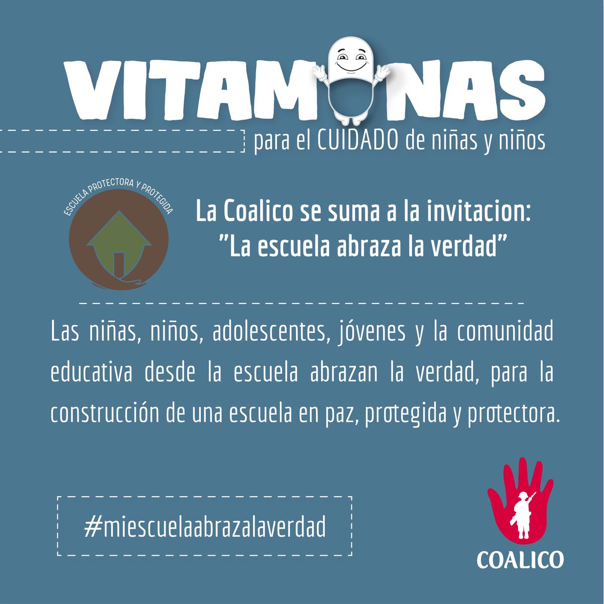 coalicocolombia's tweet photo. La COALICO se suma y convoca a todas las escuelas, colegios e instituciones educativas en Colombia a abrazar la verdad. 

Una iniciativa liderada por la @ComisiondelaVerdad

Súmate con el #MiEscuelaAbrazalaVerdad https://t.co/rhccSqKJjw