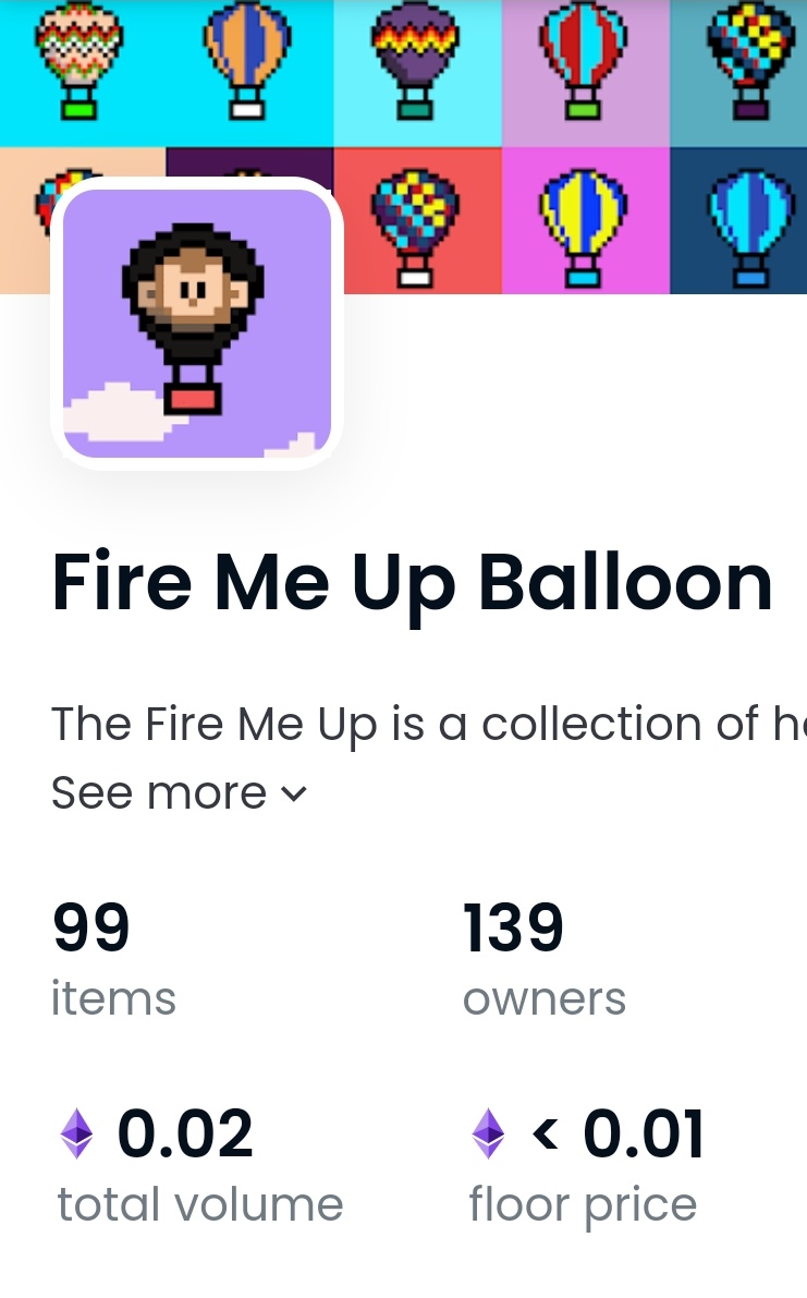 FireMeUpNFT's tweet photo. It's been a year, Wow! 😂

Take a look at the floor of my project Fire Me Up Balloon! 👀

No Utility
Just ART!

GM 🎈 https://t.co/fHfI8rCVud