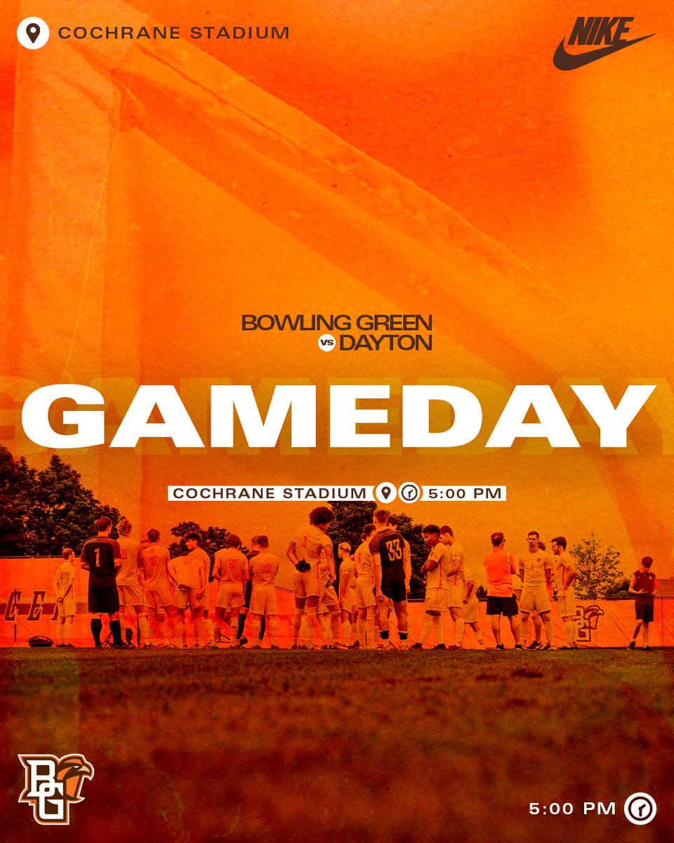 BGSUMSoccer's tweet photo. 🚨 𝗚𝗔𝗠𝗘𝗗𝗔𝗬 🚨

The Falcons first scrimmage of the Fall 2022 season is TONIGHT! ⚽️

🆚 @DaytonMSoccer 
🕔 5:00pm 
📍 Cochrane Stadium | Bowling Green, OH

#AyZiggy https://t.co/JyaIdZXqpw