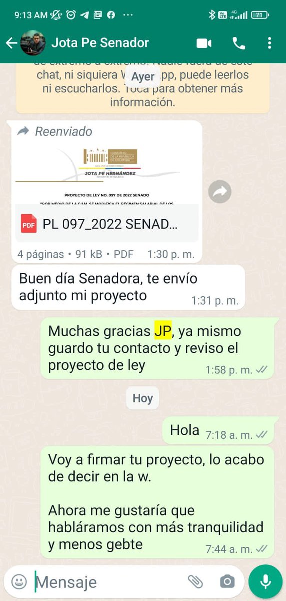 PizarroMariaJo's tweet photo. REPITO: Esto es FALSO, hace dos horas en @WRadioColombia con @jsanchezcristo dije públicamente que lo firmaba, así como firme el de mi bancada @IvanCepedaCast y anteriores que han presentado ¿Qué buscan?  

Como senadora tengo el deber de LEER lo que firmo y el derecho a proponer https://t.co/lmirRFkYaH