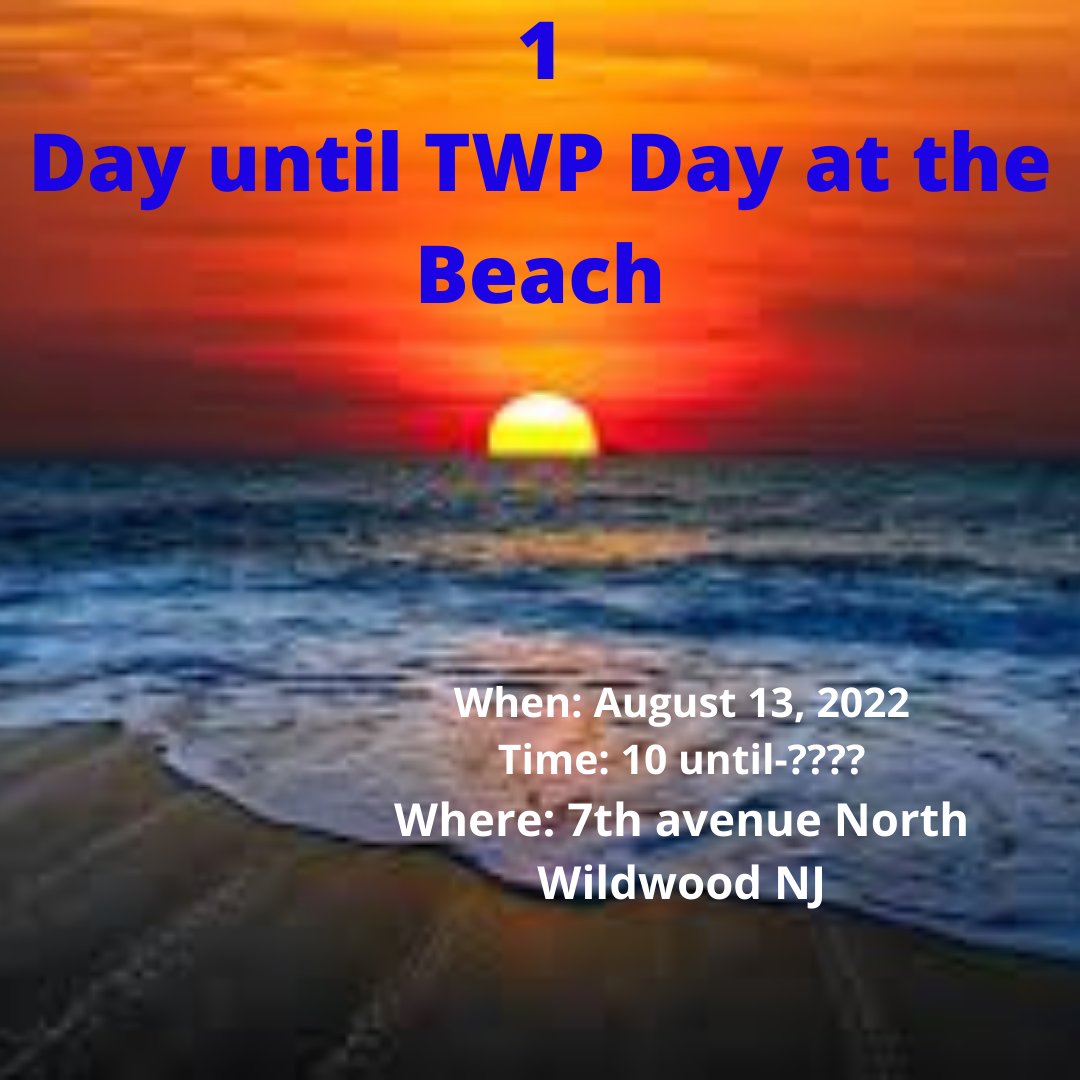 1 more day until TWP Day at the beach! Come one come all!!!! Enjoy a day at the beach with your favorite rugby family.