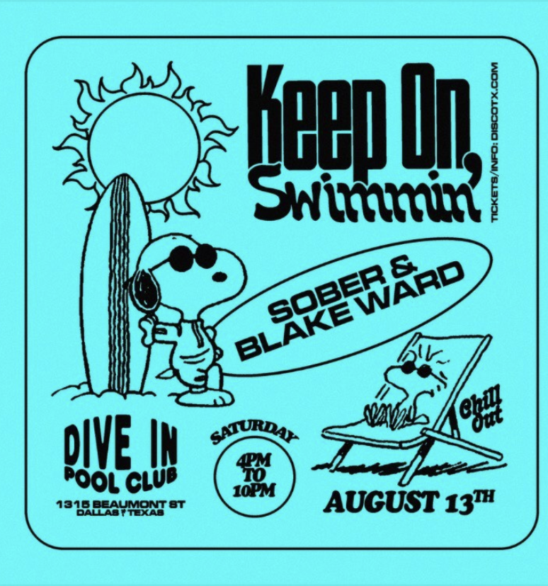 Sat Aug 13 at the Swim Club! Get your Day Pass at the gate or on the website: diveinbar.com