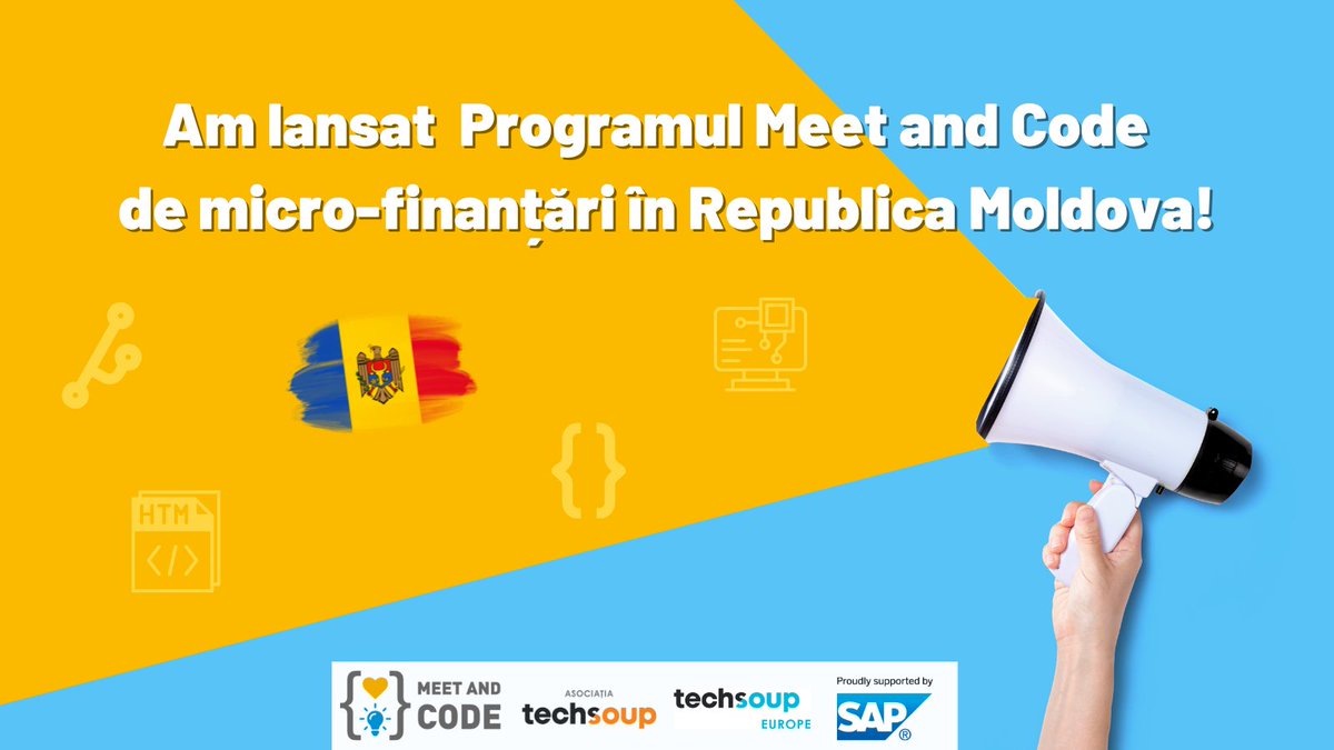 Asociatia Techsoup (@techsoupromania) on Twitter photo 🎉 It's official: we have launched <a href="/MeetAndCode/">Meet and Code</a> Moldova!🤖
More details and registrations for NGOs that want to implement awesome coding or tech events, here ➡️ lnkd.in/ezFpeTWf 🎉 It's official: we have launched <a href="/MeetAndCode/">Meet and Code</a> Moldova!🤖
More details and registrations for NGOs that want to implement awesome coding or tech events, here ➡️ lnkd.in/ezFpeTWf