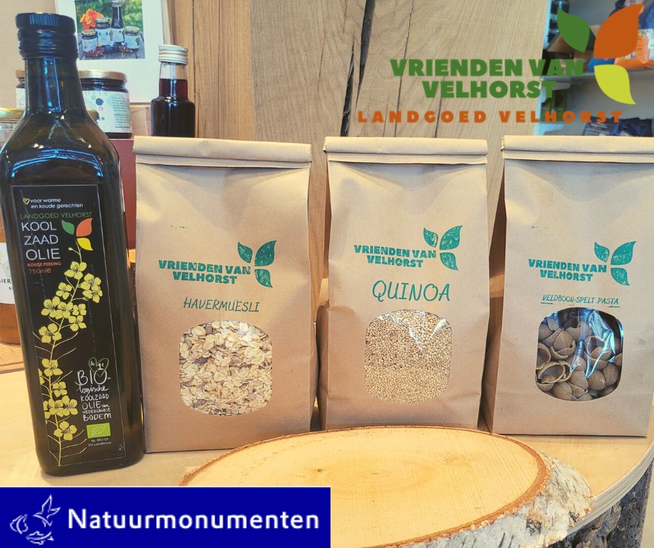 De winkel van @Natuurmonument aan het stationsplein in Amersfoort is de natuurlijkste cadeauwinkel van Amersfoort. In de winkel is ook de biologische quinoa, havermuesli, veldboon-spelt pasta en de koolzaadolie van Landgoed Velhorst te koop.
