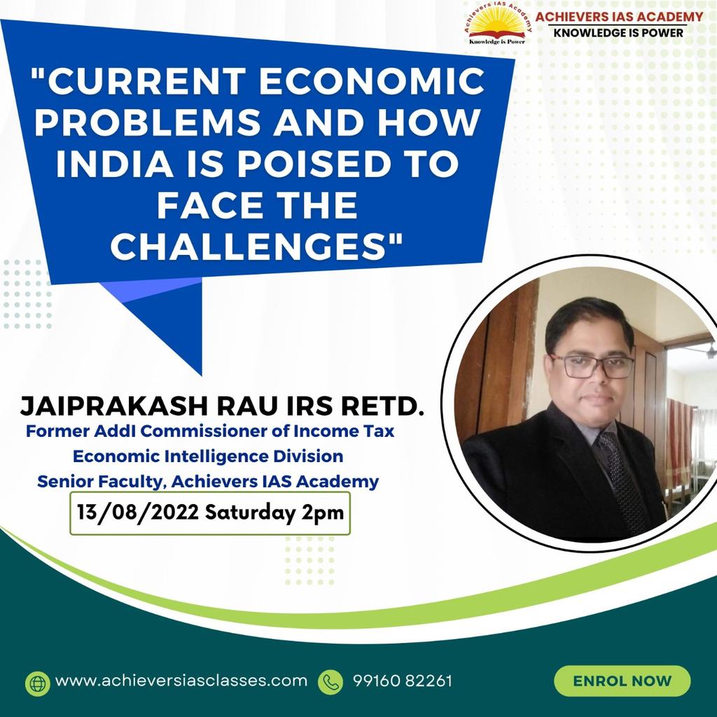 AchieversIAS's tweet photo. Don't Miss this very important lecture by Additional Commissioner of Income Tax (Retd)  Mr Jaiprakash Rau on Saturday 13 Aug, 2pm 
Wa :9916082261 to get the link for this lecture
#Bestiasinstitute #IRS #TopIas #TopIasInstitute #topiascoaching #Bestiasacademy #BestCoachingforias https://t.co/WDTN5qmtkn