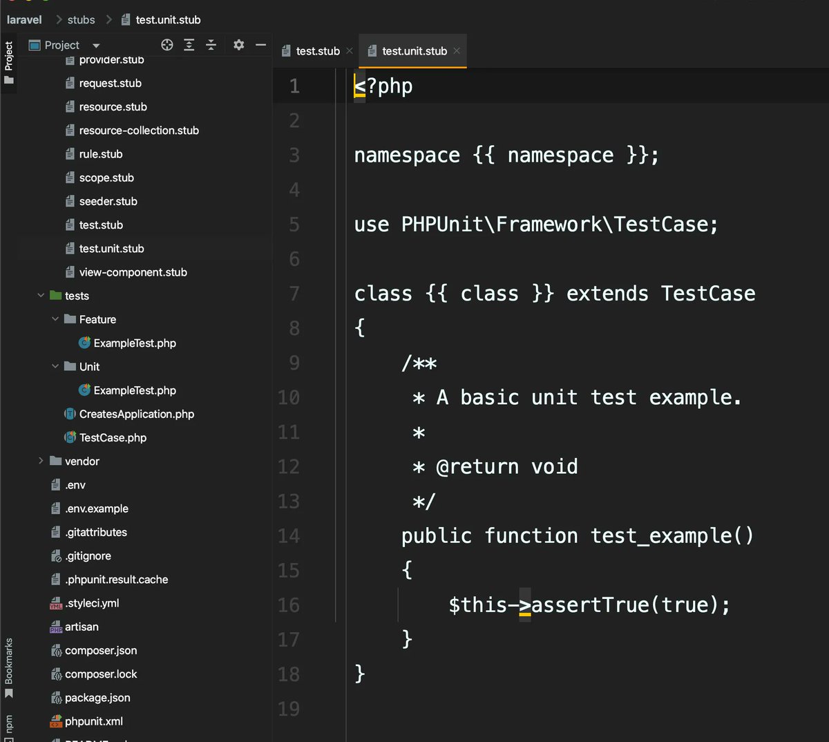 PovilasKorop's tweet image. Laravel testing tip.
If you don't like the contents of the default tests generated by "php artisan make:test", you can customize them.
Run "php artisan stub:publish"
And edit whatever you want in stub/test.stub or stub/test.unit.stub
#LaravelTesting