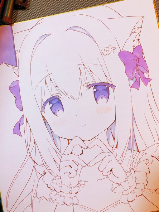 突発色紙描き〜🖋バイオレット調に塗りたい🌸 