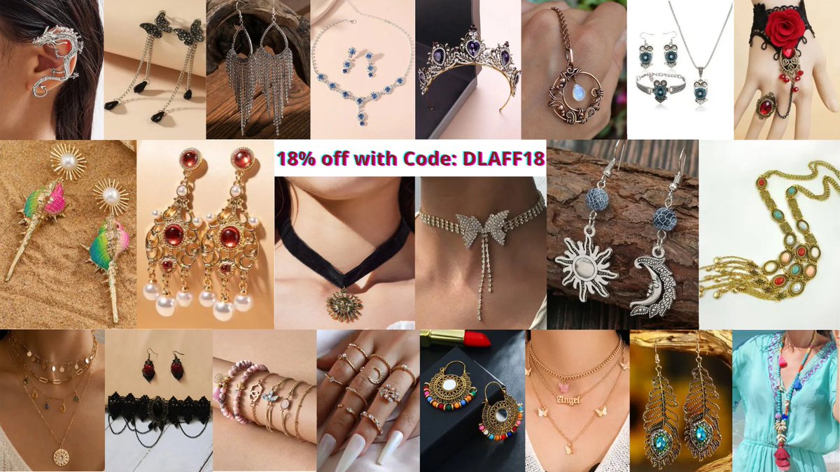 🌟18% off with Code: DLAFF18🌟
#womensfashion #womensjewelry #jewelry #earrings #rings #necklace #chain #pendant #retrojewelry #bracelet #halloweenjewelry #anklet #choker #vintagelook #pearls #elegantjewelry #bellychain #Dreamcatcher 
ad

👇
dresslily.com/jewelry-b-56.h…