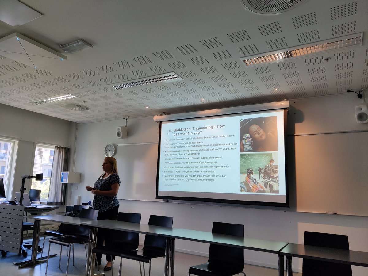Starting the semester with new students in our master program in ACIT- Biomedical Engineering <a href="/teknologidesign/">Teknologi, kunst og design</a> <a href="/OsloMet/">OsloMet</a> with <a href="/OKorostynska/">Olga Korostynska</a> 👍
