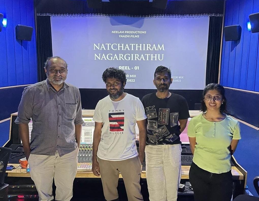 #NatchathiramNagargiradhu Sound Mixing Completed @beemji @anthoruban Releasing in theatre's on Aug31st @officialneelam @YaazhiFilms_ @vigsun @tenmamakesmusic @kishorkumardop @EditorSelva @kalidas700 @KalaiActor @officialdushara @thehari___ @actorshabeer @pro_guna