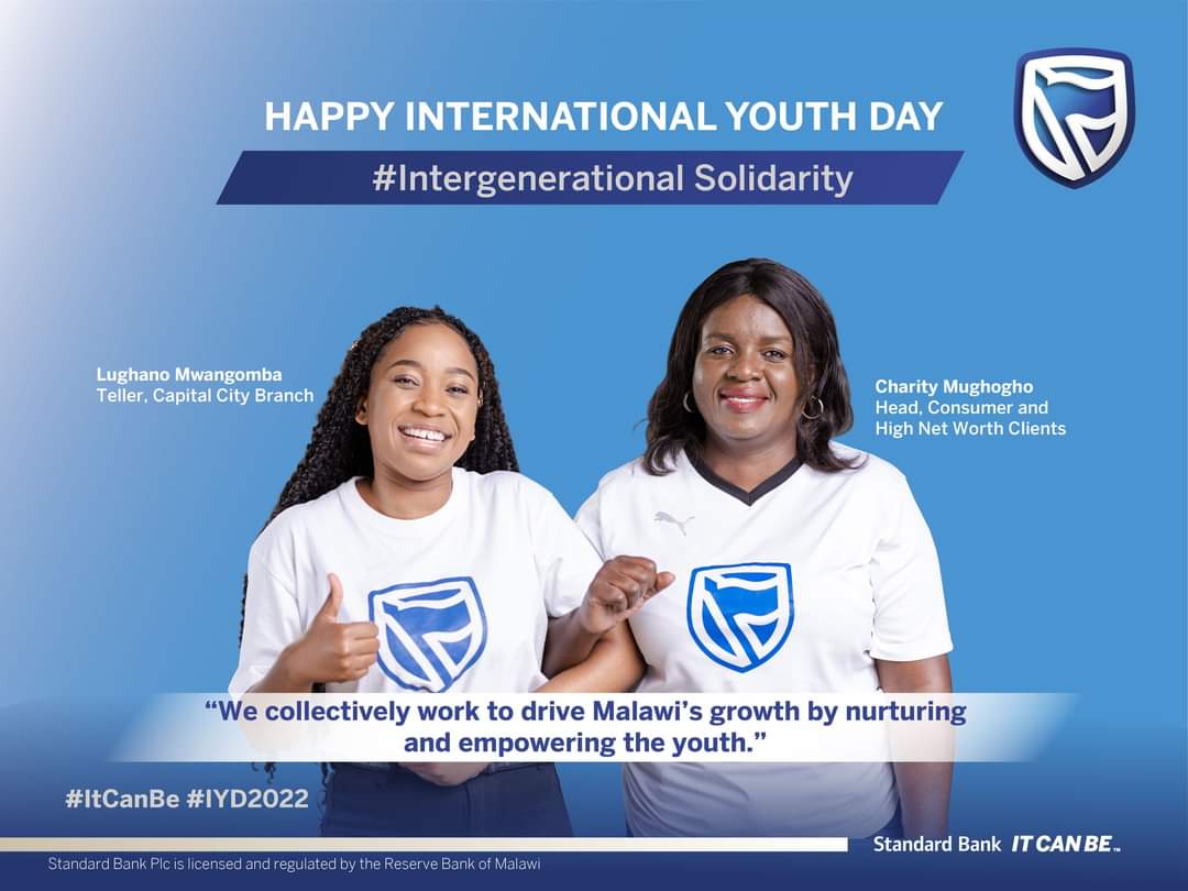 We can work together to drive Malawi’s growth. As we commemorate International Youth Day, let us know below how sharing knowledge across generations can empower Malawi’s Youth?​#IntergernationalSolidarity #IYD2022 #ItCanBe