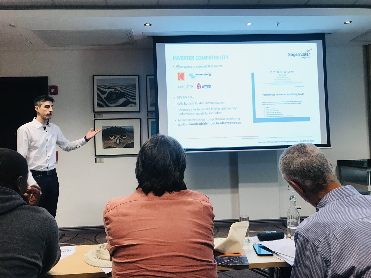 Light_Systems's tweet photo. LSN members recently attended a training workshop organized by Segen Solar in Cape Town, South Africa. The training focused on commercial 3-phase  Hybrid Systems. These Hybrid systems offer many advantages to businesses including peak shaving abilities and time of use shifting. https://t.co/1B7kPOZocU