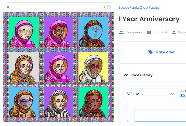 0xCryptonite_'s tweet photo. One of the first #NFTs that I bought and that marked the beginning of my journey in the space was @SpacePunksClub 

A lot has happened since then. Cant wait for more celebrations. #happyanniversary https://t.co/HxI0upTb8o