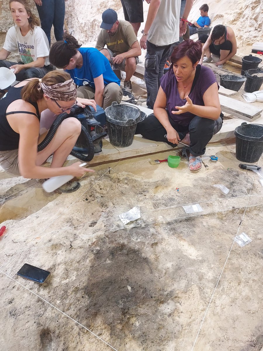 PalmiraSaladie's tweet photo. Un nuevo día y seguimos la excavación del nivel Ra. Con una sorpresa...aparece el nivel Rb, con el que no conta🤭
#AbricRomani2022 
#Neanderthal
#40th_anniversary https://t.co/PAfvPflJ1k