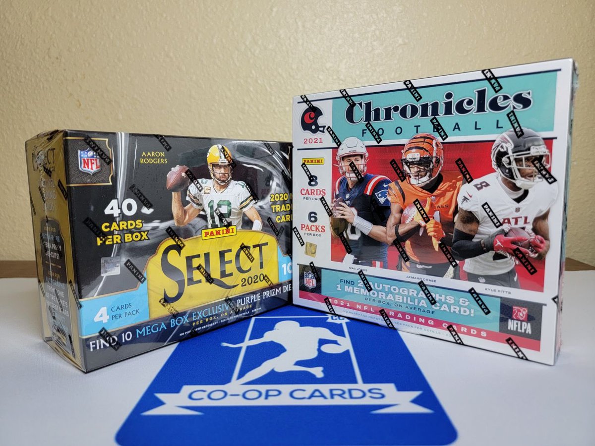 CoOpCardShop's tweet image. RANDOM TEAM BREAK🏈
2021 Chronicles Hobby
2020 Select Mega

2 autos/1 mem
10 purple prizm diecuts

$32/team
$28/additional teams

Breaks when full🔥
Comment # of entries⬇️
@BreakerHQ_ @CardboardEchoes @sports_sell @24_7SportsCards @ILOVECOLLECTIN1 @FillThisBreak @HobbyConnector