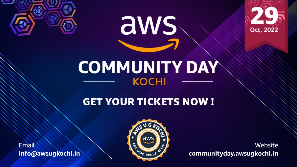 awsugkochi's tweet photo. We are thrilled to announce our flagship in-person event AWS Community Day Kochi 2022. 

🐥 Early Bird tickets: https://t.co/oLj0vS2nFd

🗣️ CFP: https://t.co/TBG8YgagT1 

🤝 Sponsorship: https://t.co/ZTZophfqEr

#aws #awscloud #acdkochi22 #awsugkochi #awsugindia #awscommunity https://t.co/BjsHToyJrv