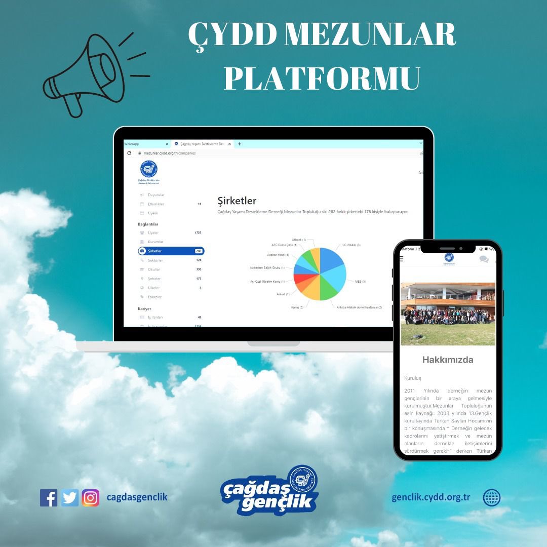 cagdasgenclik's tweet photo. De��erli Mezunumuz,
Mezuniyetini kutluyor ve başarılarının devamını diliyoruz. Unutma ki ÇYDD sadece öğrenciliğinizde değil, yaşamının birçok noktasında bizlere olan desteğini her zaman hissedebileceğin bir kurum. Sadece akranlarımızın değil, + https://t.co/kTRtjNCT7g