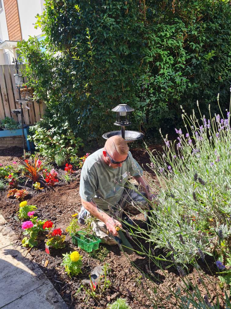 WMHALTD's tweet photo. We also have another team of staff out at another one of our sheltered schemes today, creating a beautiful outdoor space for residents https://t.co/WMfI50TJij