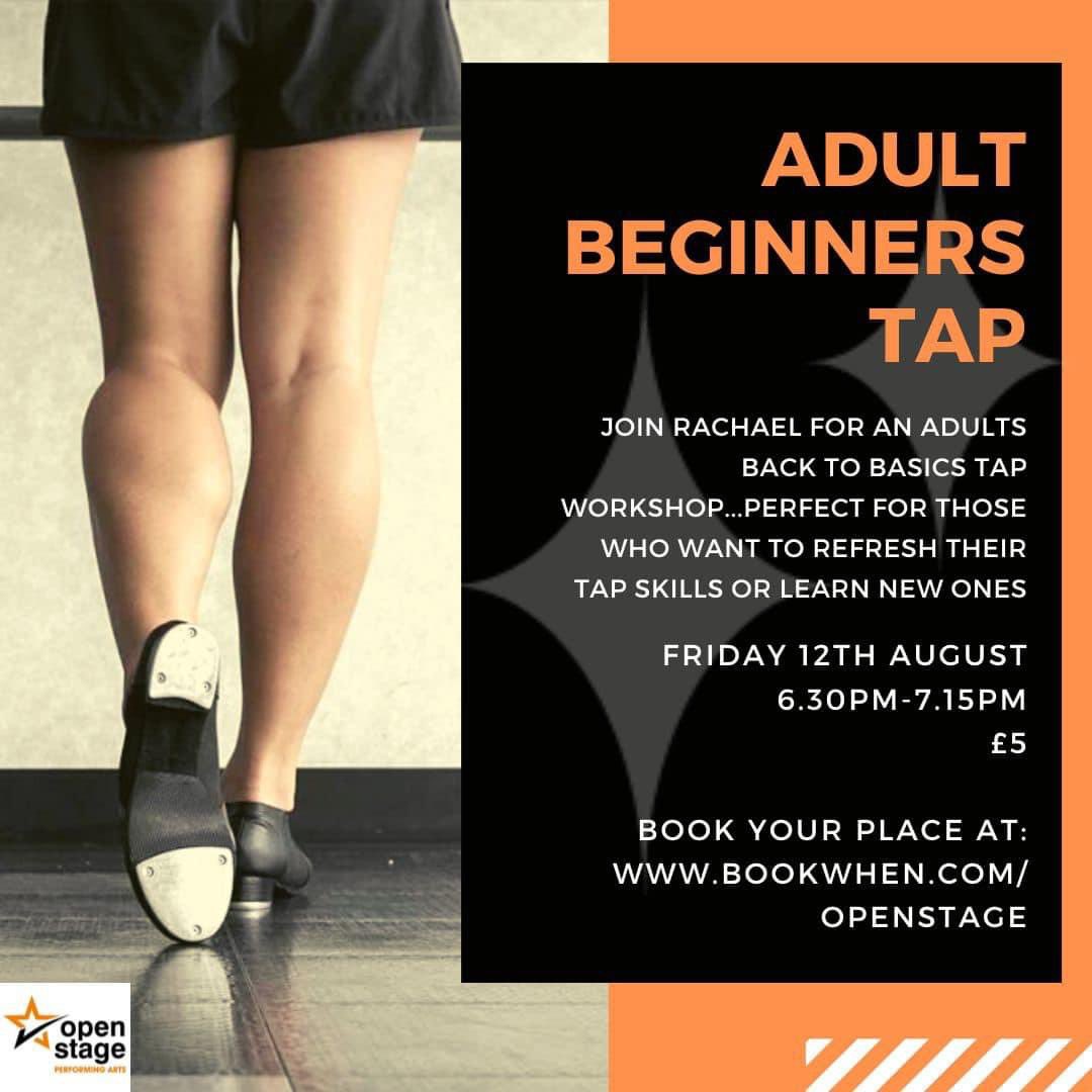 Have lots of tapping fun with Miss Rachael 🧡
One off session to get back into tapping OR try it for the first time!  
Borrow tap shoes from Open Stage x