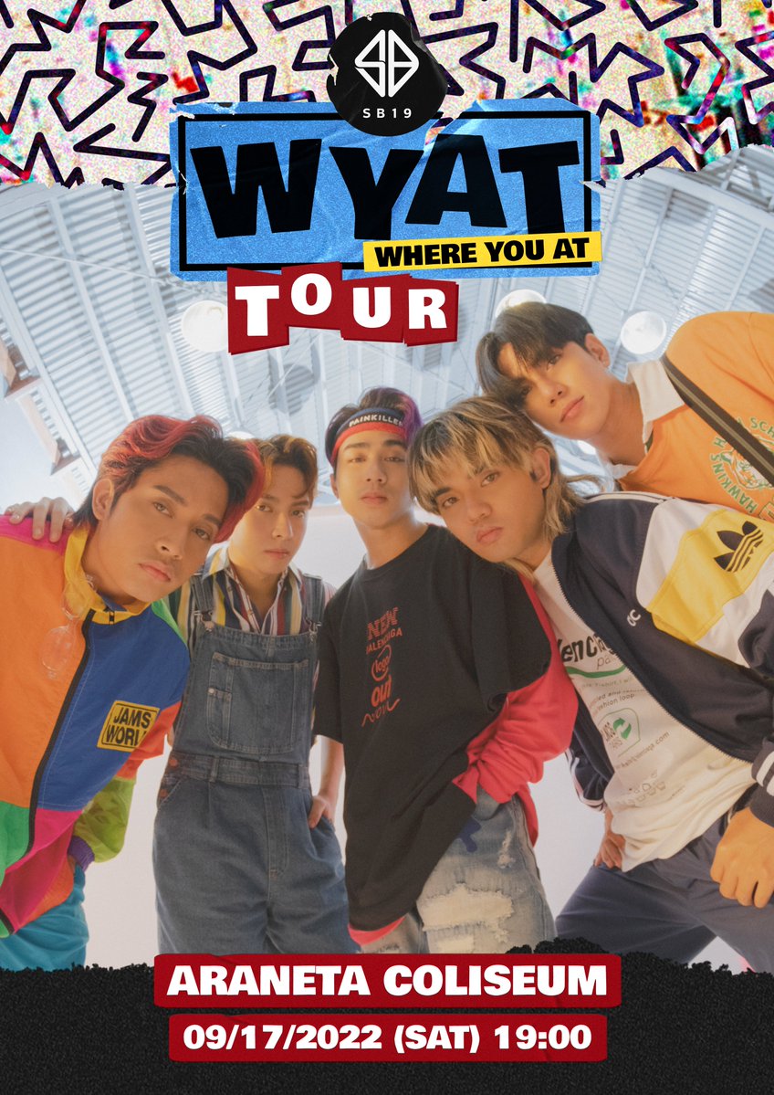 TELL US WHERE YOU AT!🌎  

Let's reconnect the lines and join us as we kick off our WYAT Tour at the Araneta Coliseum on September 17, 2022 - 19:00 PHT. More details will be posted soon. 

See you there!

#WYATKickoffConcert
#WhereYouAtSB19 📼