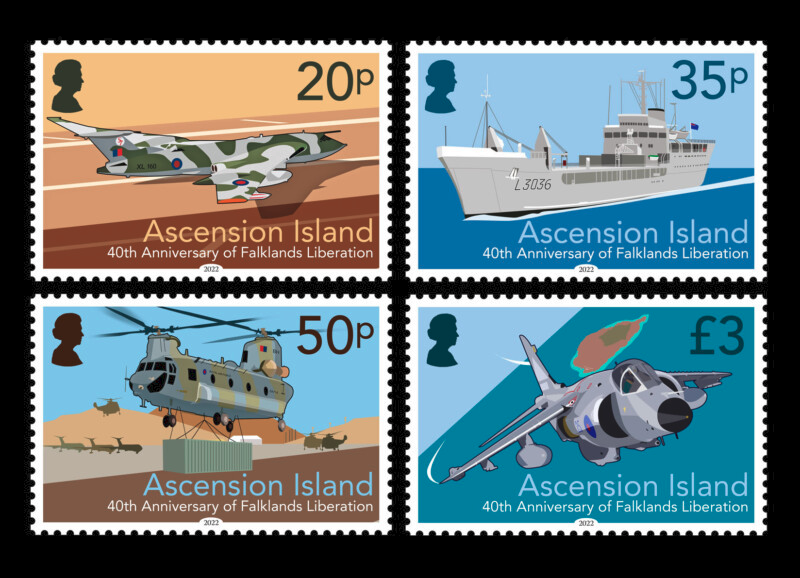 FalklandsinUK's tweet photo. Take a look at the Ascension Island #Falklands40th #stamps here #Ascension #Falklands #philately : https://t.co/E6G0mxtbEE https://t.co/FkrayM6mGo