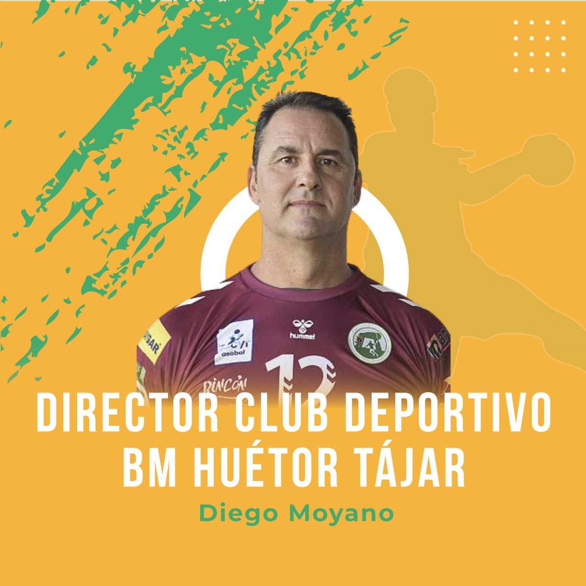 BmHuetor's tweet photo. Hemos fichado a Diego Moyano, ex portero del BM Antequera en  Asobal 2021 como Director del Club Deportivo BM Huétor Tájar.

Contentos de tener entre nosotros a todo un histórico de Asobal.
Vamos a por todas 🟡🤾🏻‍♂️🤾🏽🔵

#balonmano #handball #balonmanoandalucia #balonmanoengranada https://t.co/mZ39FvmWaE