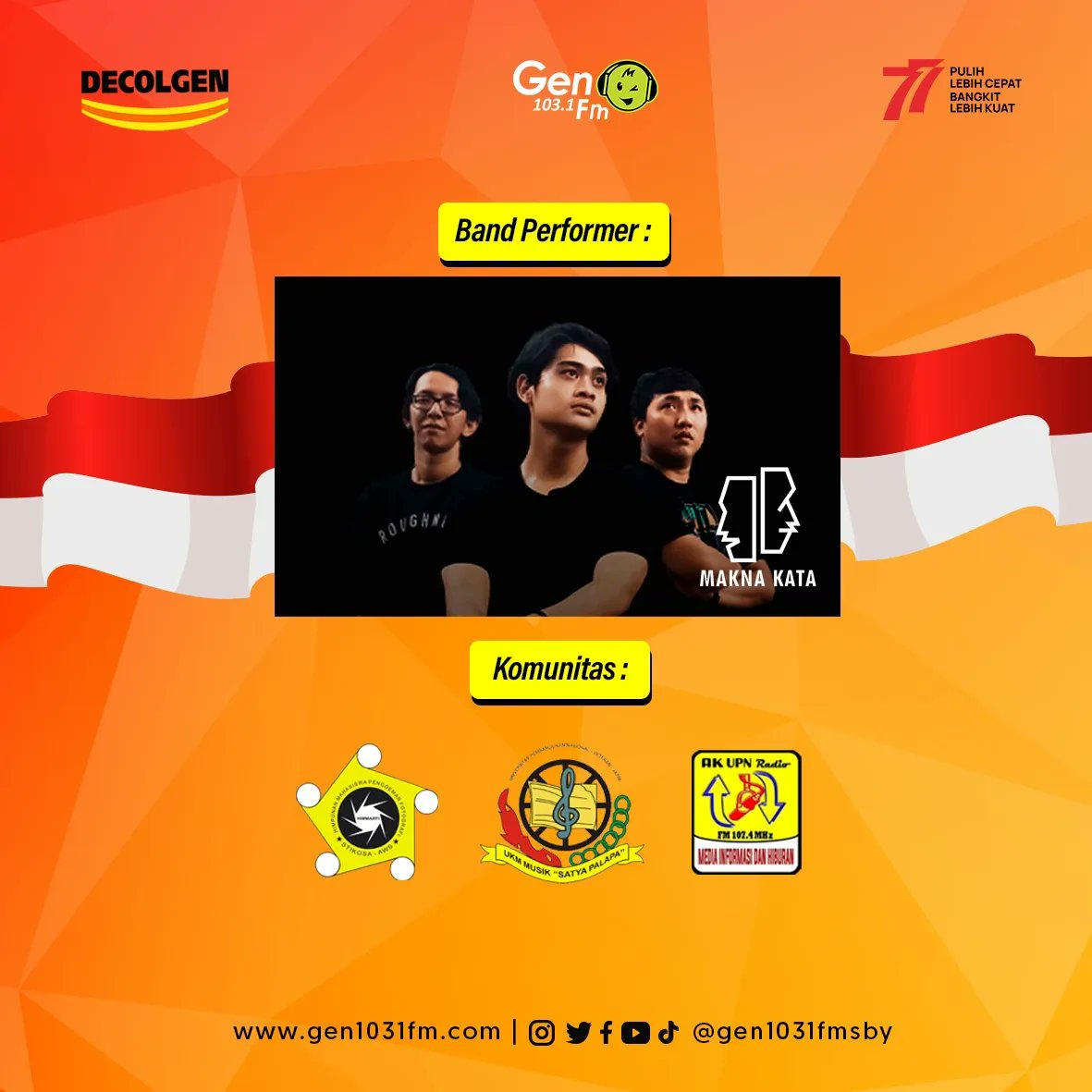gen1031fmsby's tweet photo. Hei, buat sobat GEN yang belum punya rencana weekend besok kemana, skuy ajak bestiemu ato pacarmu ke GASPOOLL bareng Decoogen di Yoikona JL Ir Soekarno, M20, Merr Surabaya, mulai jam 7 malam.
Ditunggu ya sob!! π
#gen1031fmsby #suroboyopooll #GenGaspool https://t.co/IuD9HqxRsm